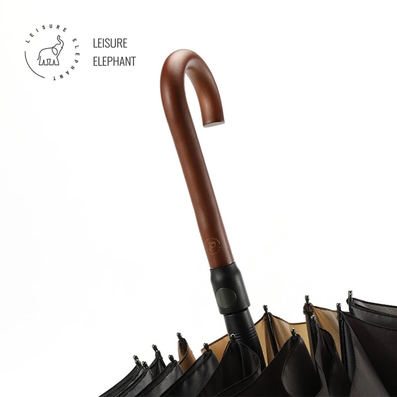 Wooden handle umbrella